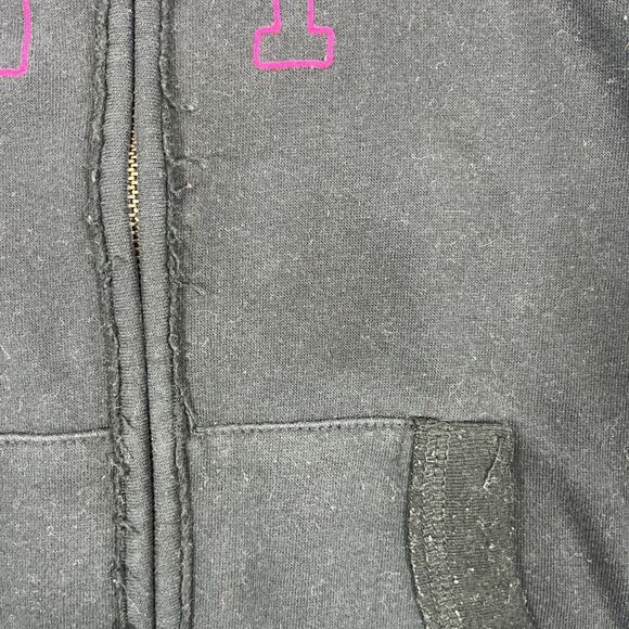 Aeropostale Womens Medium Black NY Raised Letter Full Zip Hoodie - Picture 8 of 10